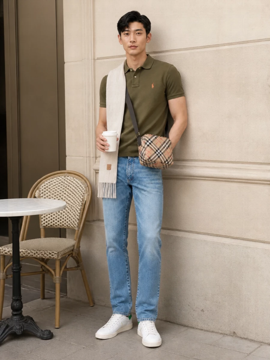 Polo ralph lauren olive polo jeans stan smith