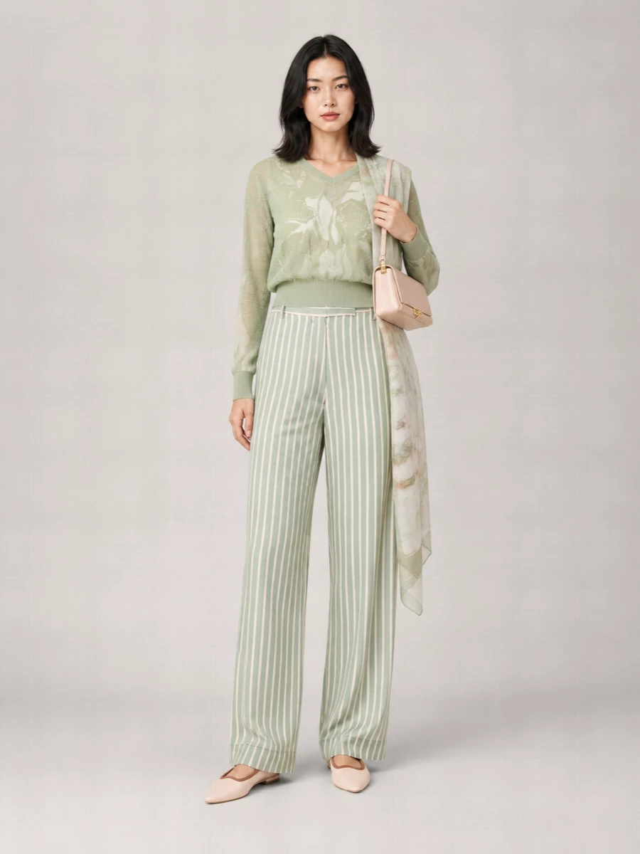 Dries Van Noten Ribbed Floral-Embroidered V-Neck Cropped Jumper