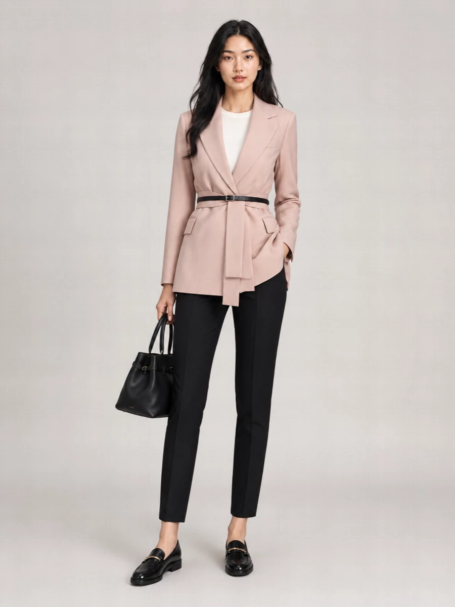 Weekend Max Mara Virgin Wool Belted Blazer
