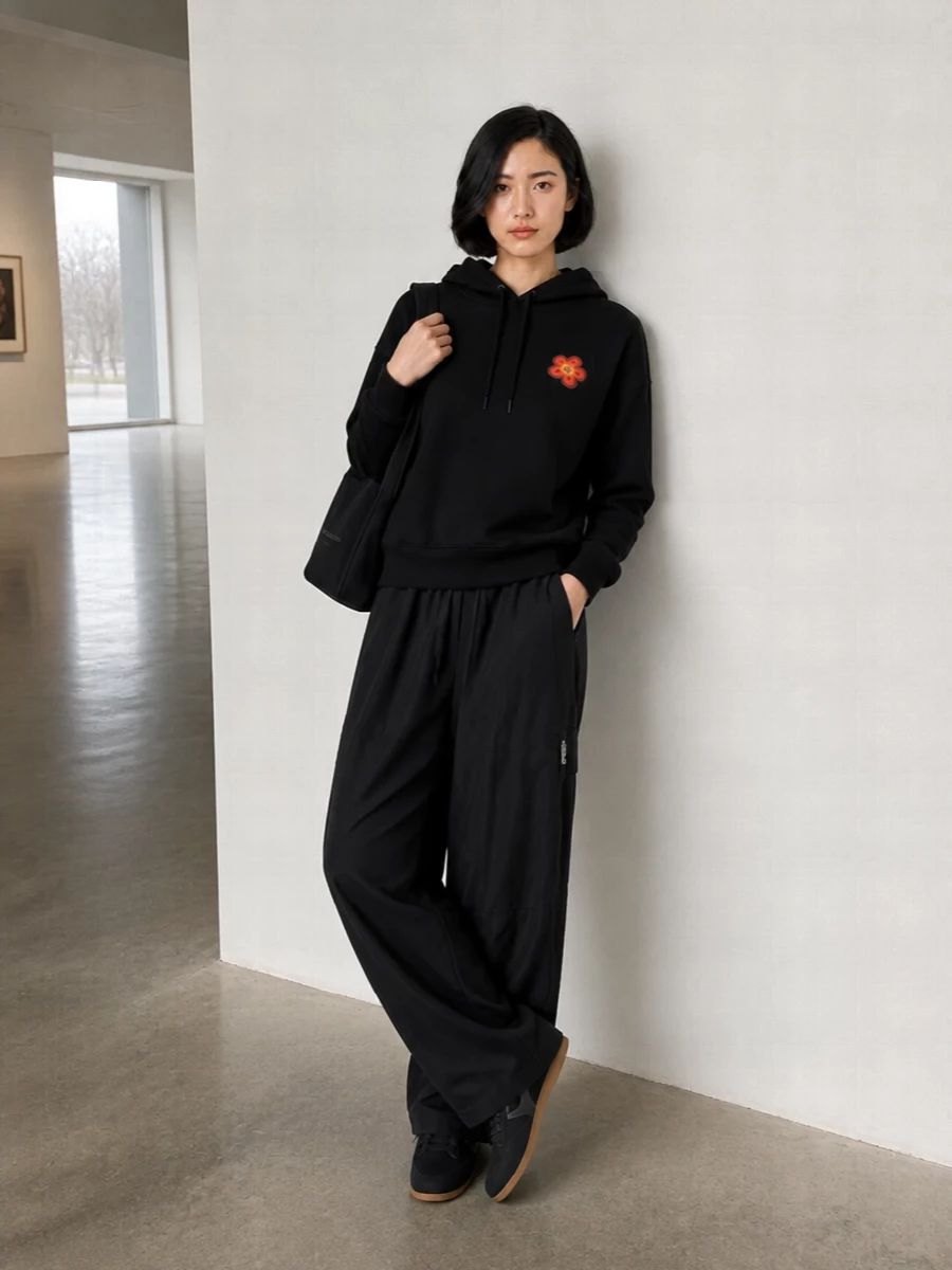 Kenzo track pants black hoodie designer sneakers