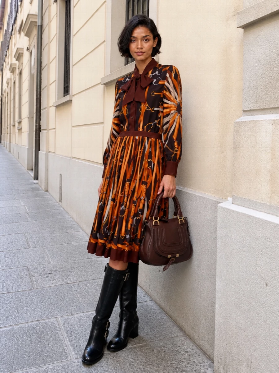 Gucci equestrian midi dress chloe riding boots