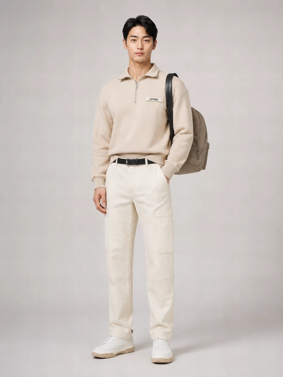 Jacquemus Cotton High Neck Zip Sweatshirt