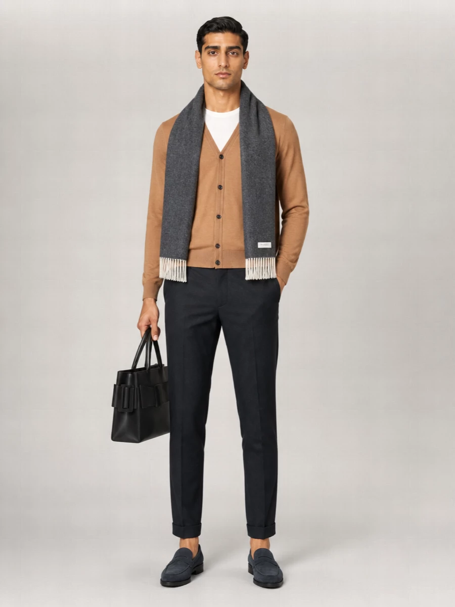 John Smedley Wool Crewneck Cardigan