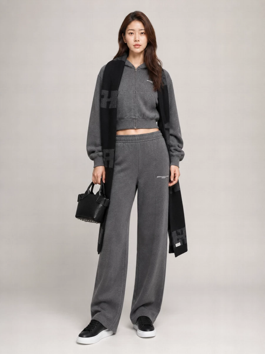 Alexander Wang Cotton Logo Wide-Leg Sweatpants