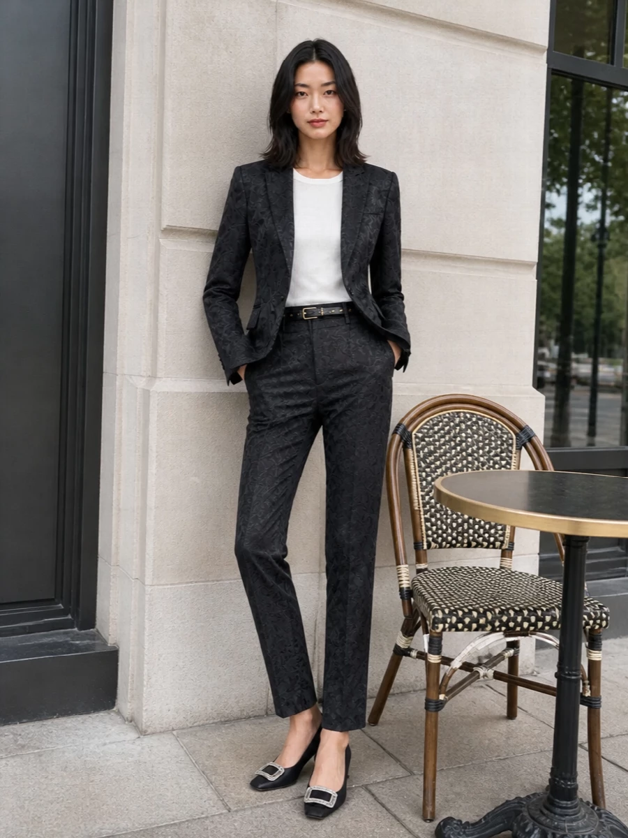 Etro jacquard blazer tailored evening trousers