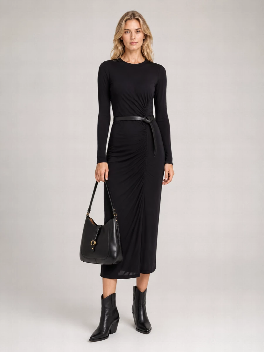 Isabel Marant Etoile Draped Long-Sleeve Midi Dress