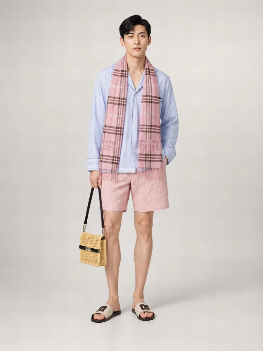 Dolce&Gabbana Striped Embossed Swim Shorts