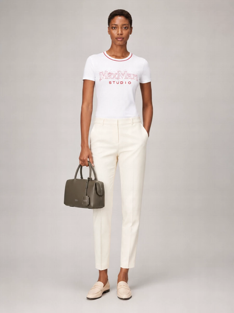S Max Mara Cotton Logo Print T-Shirt