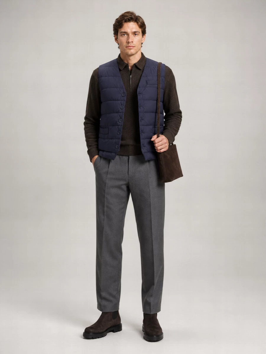 Herno Quilted Down V-Neck Sleeveless Vest