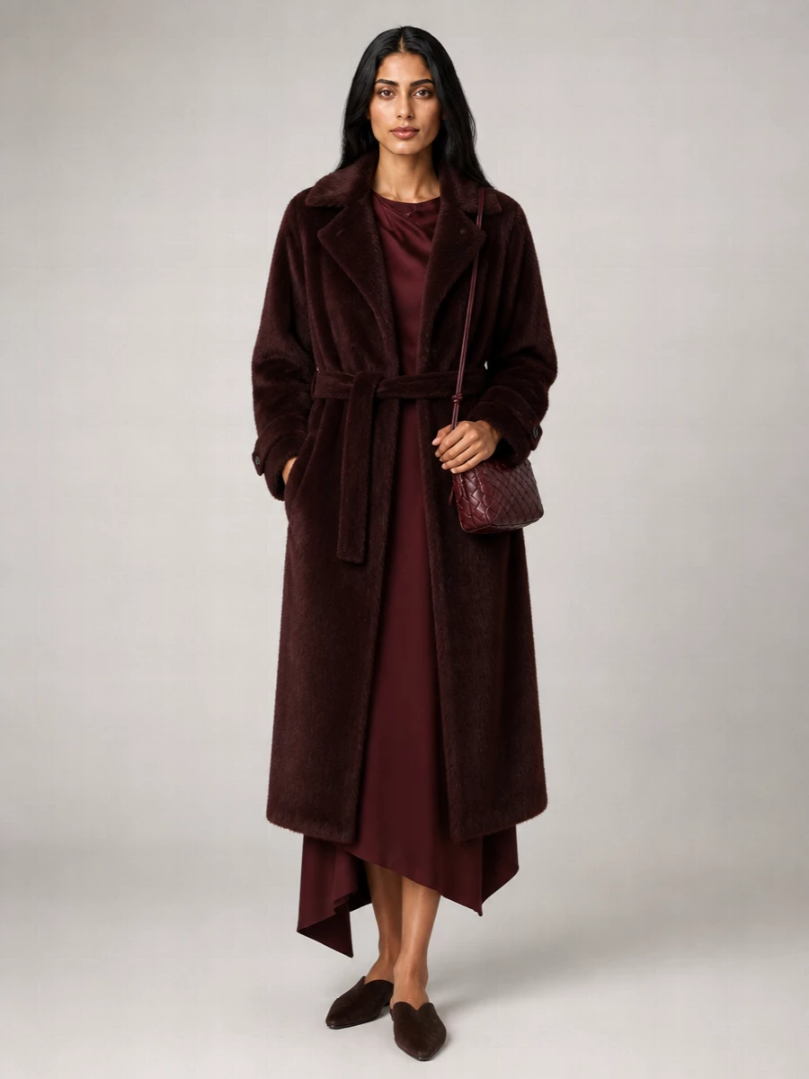 Max Mara Alpaca Virgin Wool Oversized Long Coat