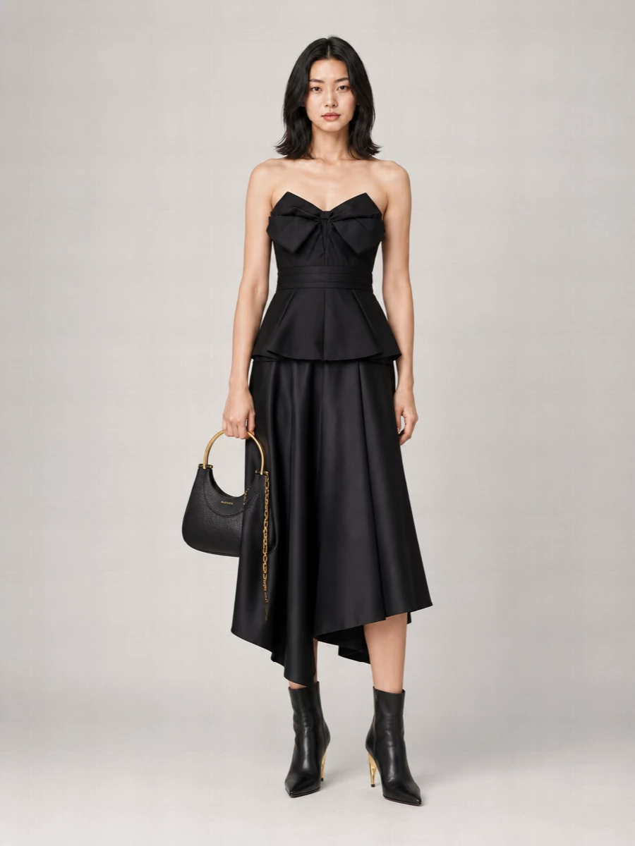 Alexander Mcqueen Silk Blend Sleeveless Strapless Peplum Top