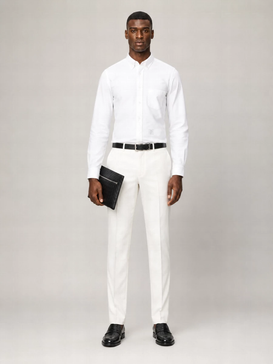 Thom Browne Cotton Straight-Leg Chino Trousers