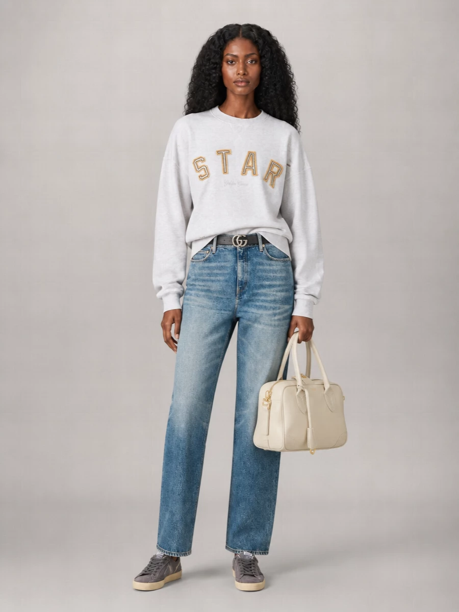 Golden Goose Cotton Oversized Destroyed-Wash Logo Sweatshirt
