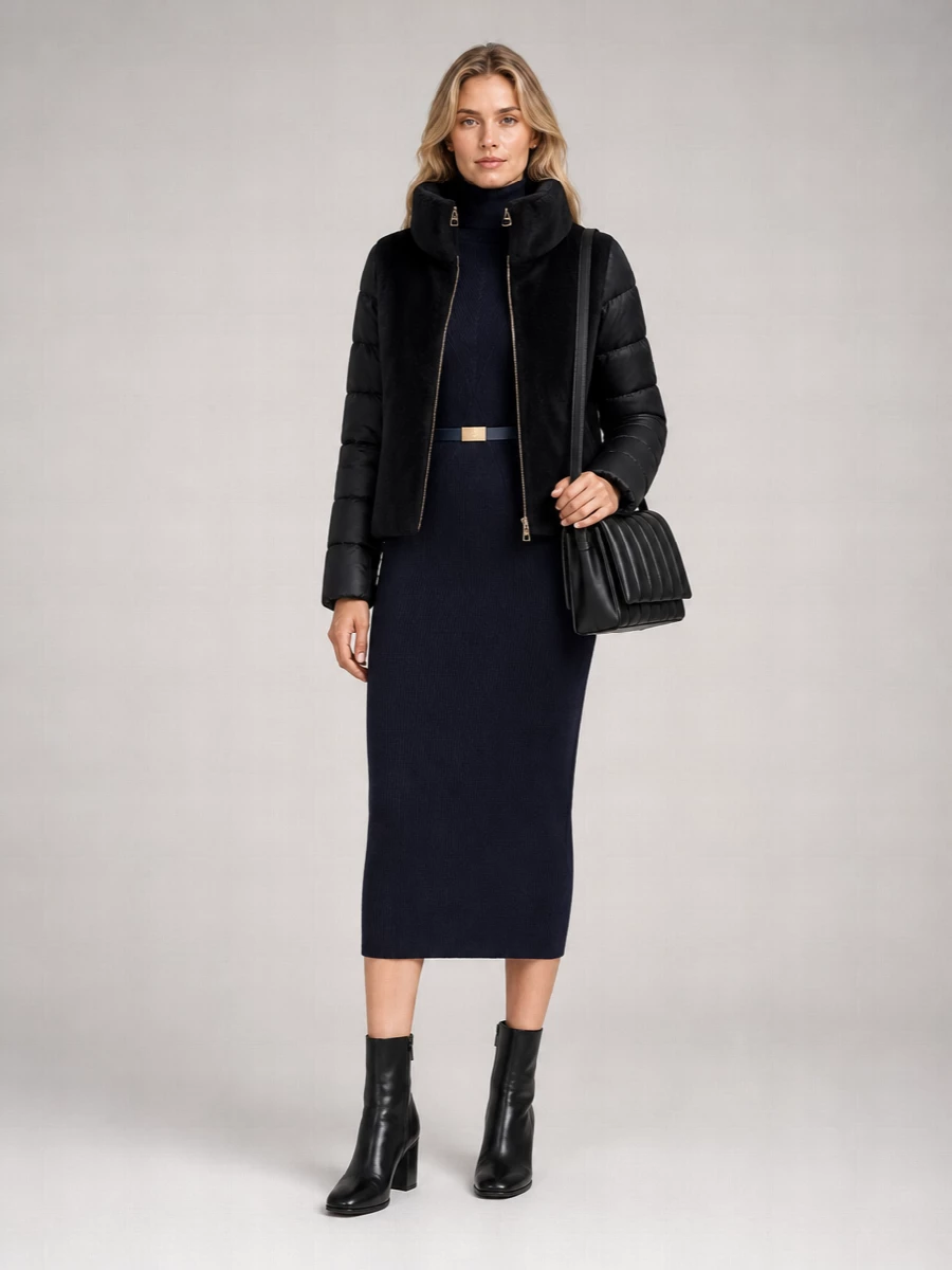 Herno Lightweight Jacket With Faux Fur Inserts