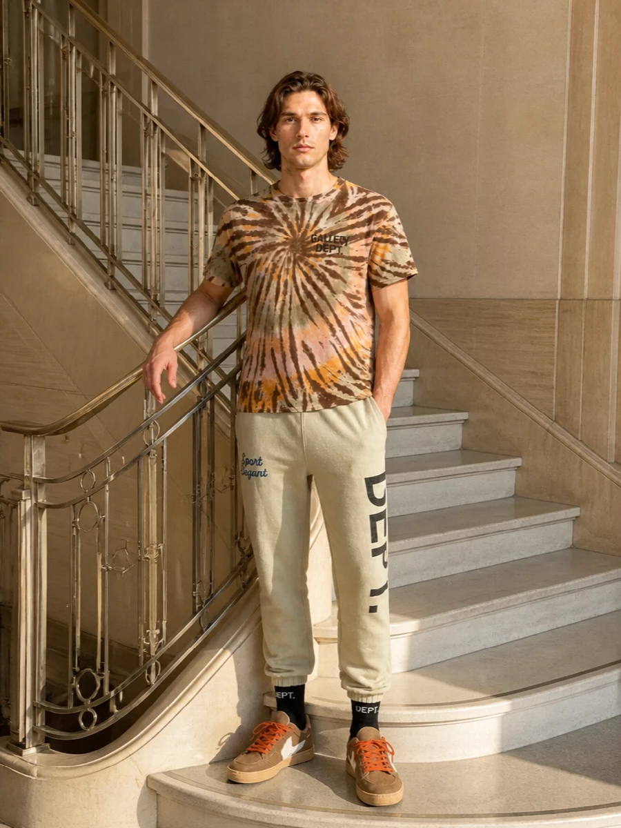 Gallery dept tie dye outfit golden goose sneakers