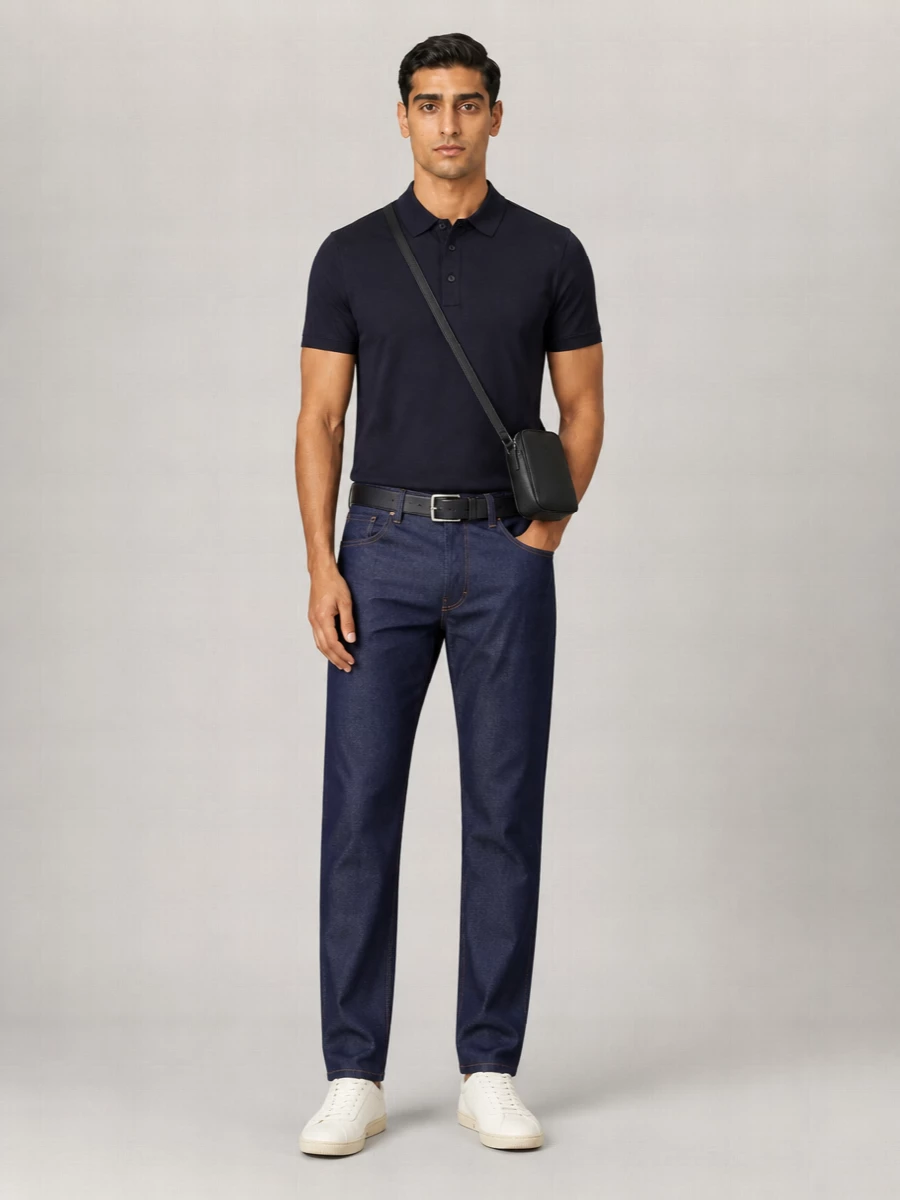 Giorgio Armani Virgin Wool Short-Sleeve Polo Shirt