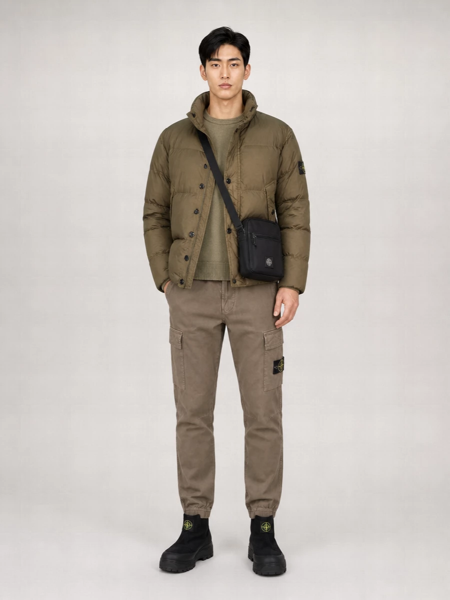 Stone Island Padded Stand Collar Coat