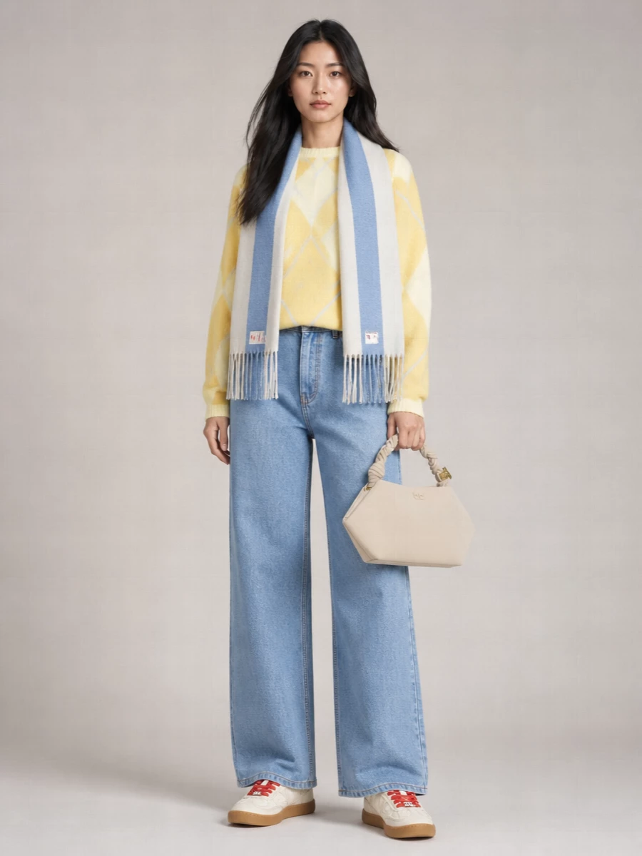 Ganni Mohair Blend Crew Neck Sweater