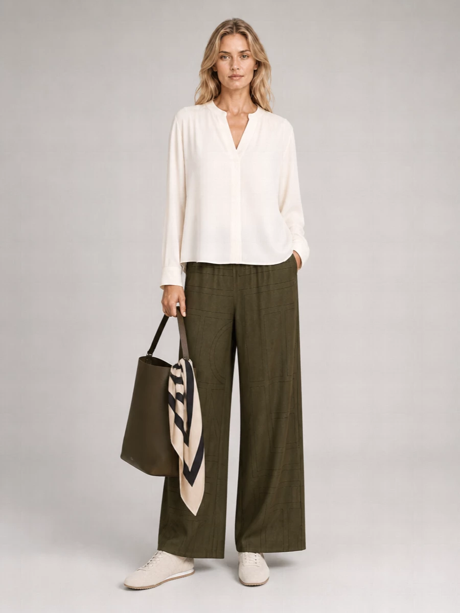 Totême Flannel Pajama Trousers Elasticated Waistband Wide Leg