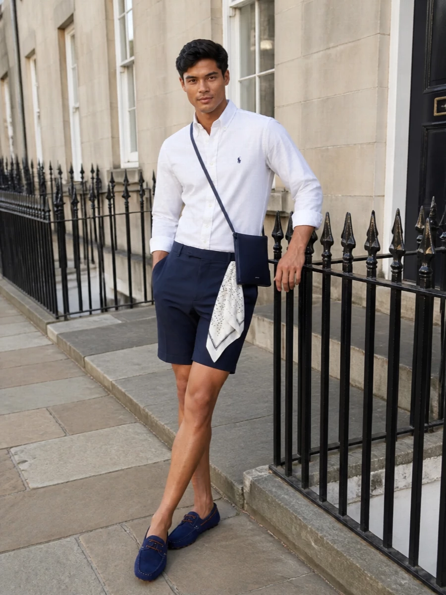 Ralph lauren shirt navy shorts tods loafers