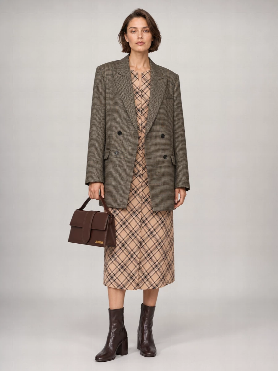 Ami Paris Virgin Wool Double-Breasted Oversized Jacket