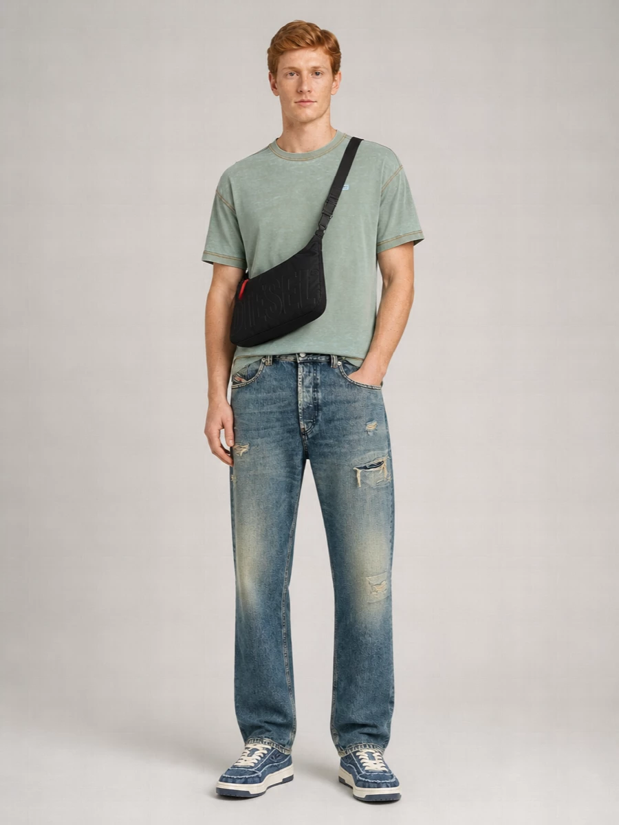 Diesel Denim Distressed Low-Top Sneakers