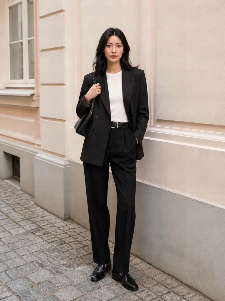 Ami paris blazer tailored black trousers