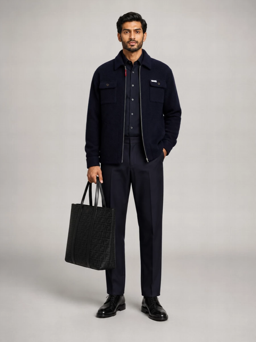 Fay Wool Blend Shirt Jacket