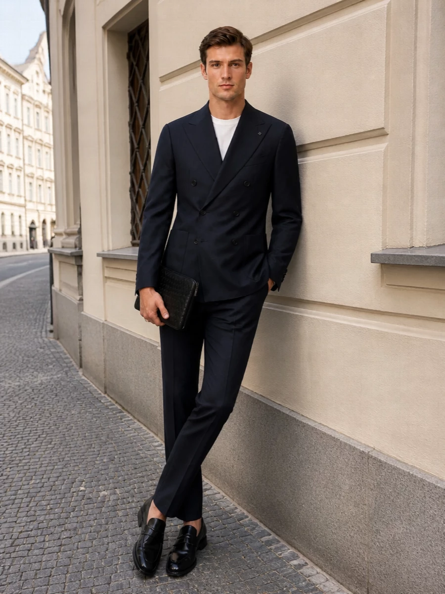 Tagliatore navy blazer tom ford trousers outfit