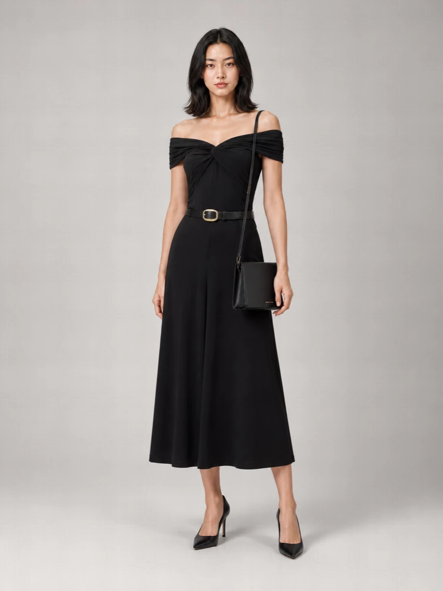 Michael Kors Draped Knotted Midi Dress