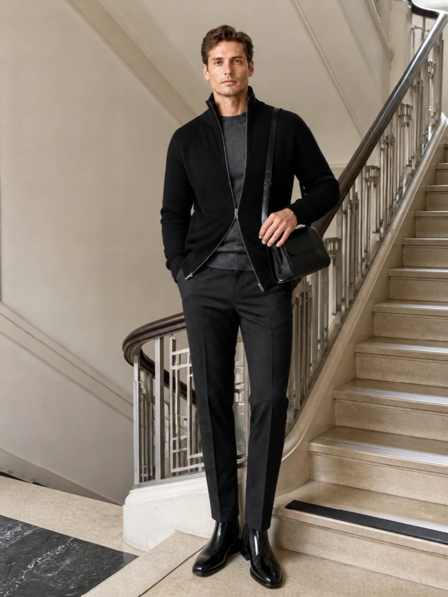 Zegna trouser jil sander boot winter outfit