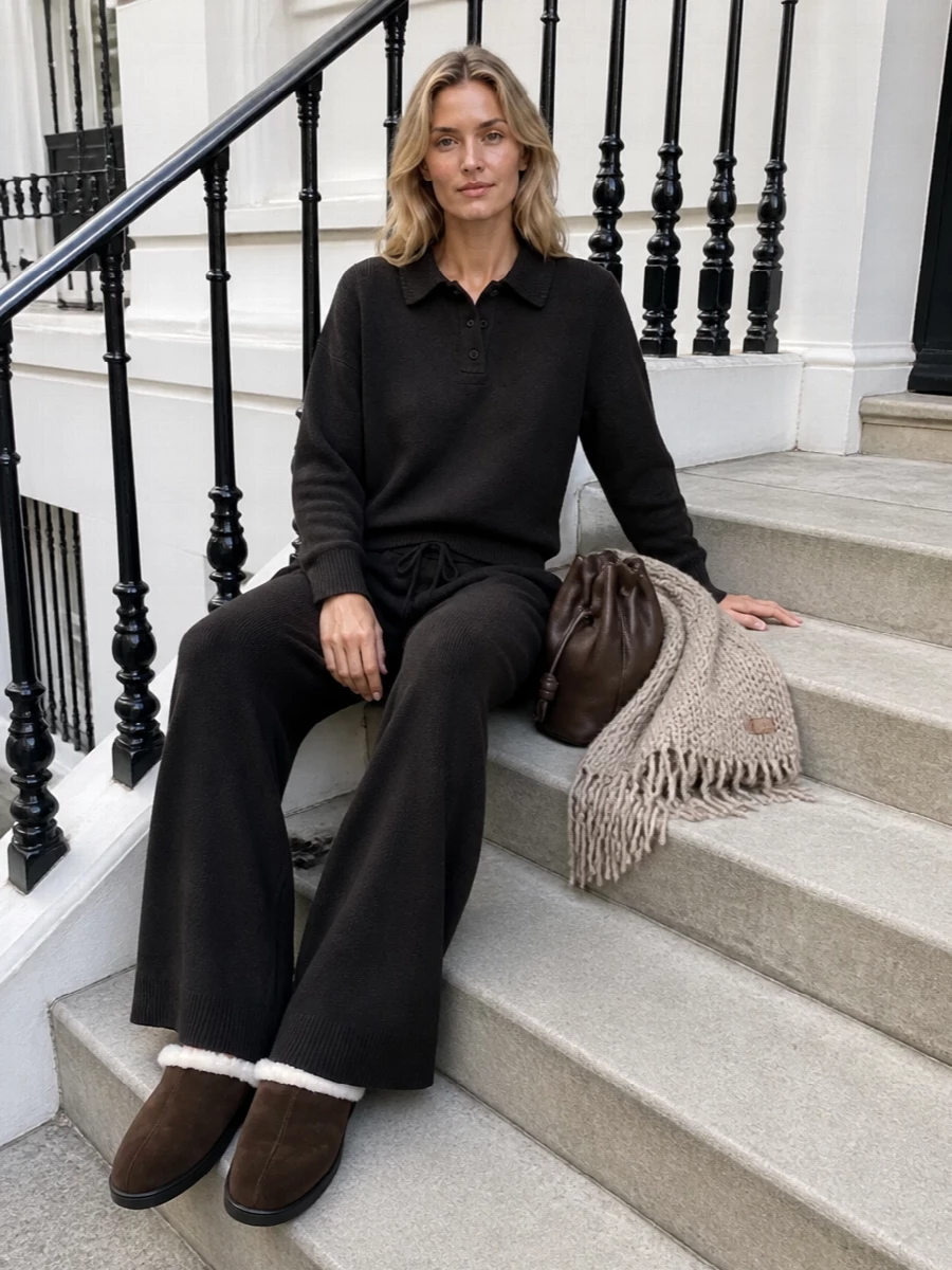 Lisa yang cashmere set prada mules loewe bag