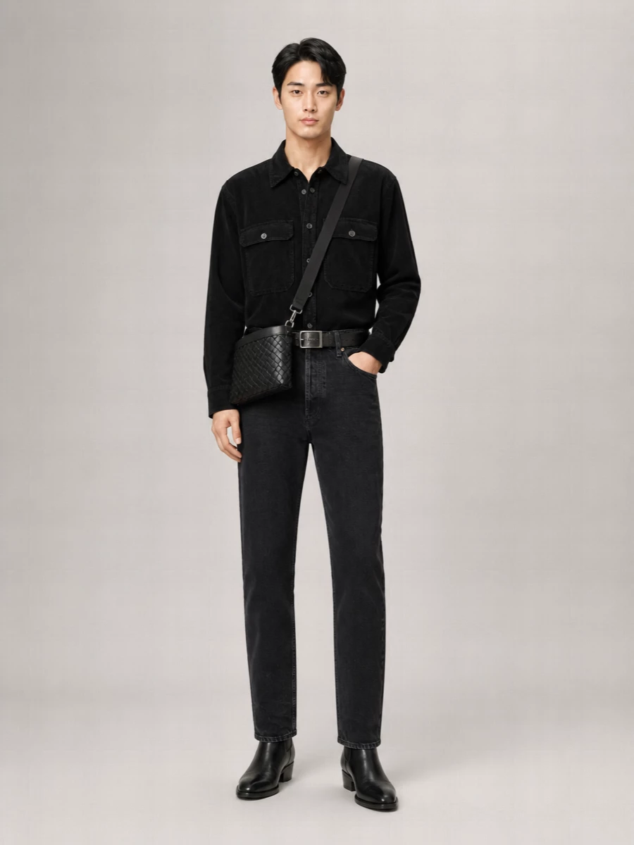 Saint Laurent Denim Mid-Rise Straight-Leg Jeans