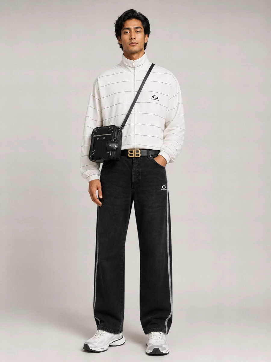 Balenciaga Striped Oversized Tracksuit Jacket