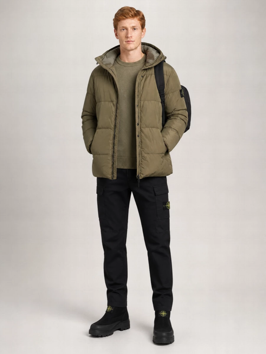 Stone Island Crinkle Puffer Hooded Jacket