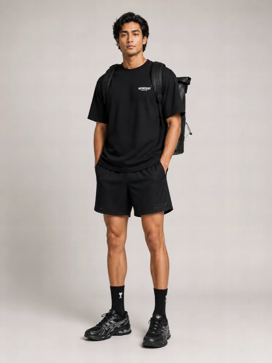 Represent Logo-Print Shorts