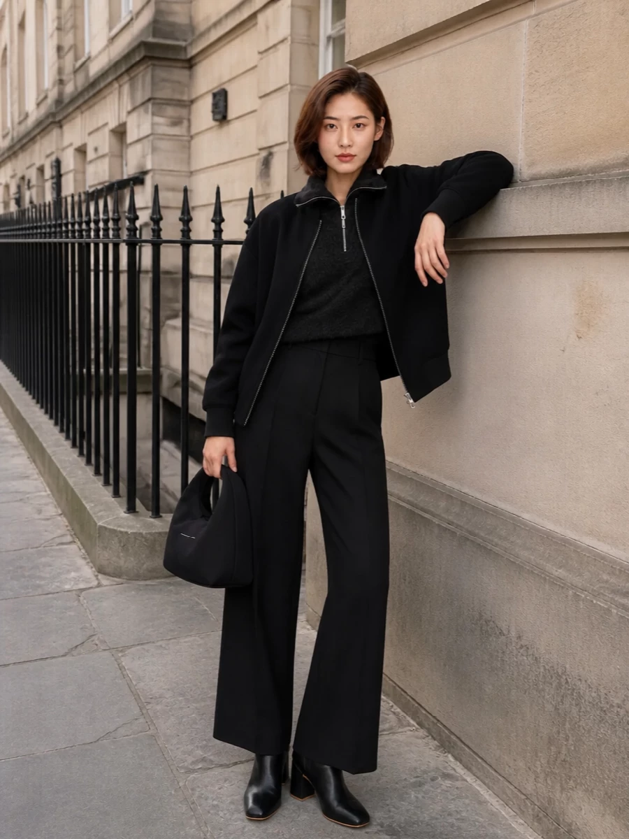 Sportmax bomber wide leg trousers ankle boots