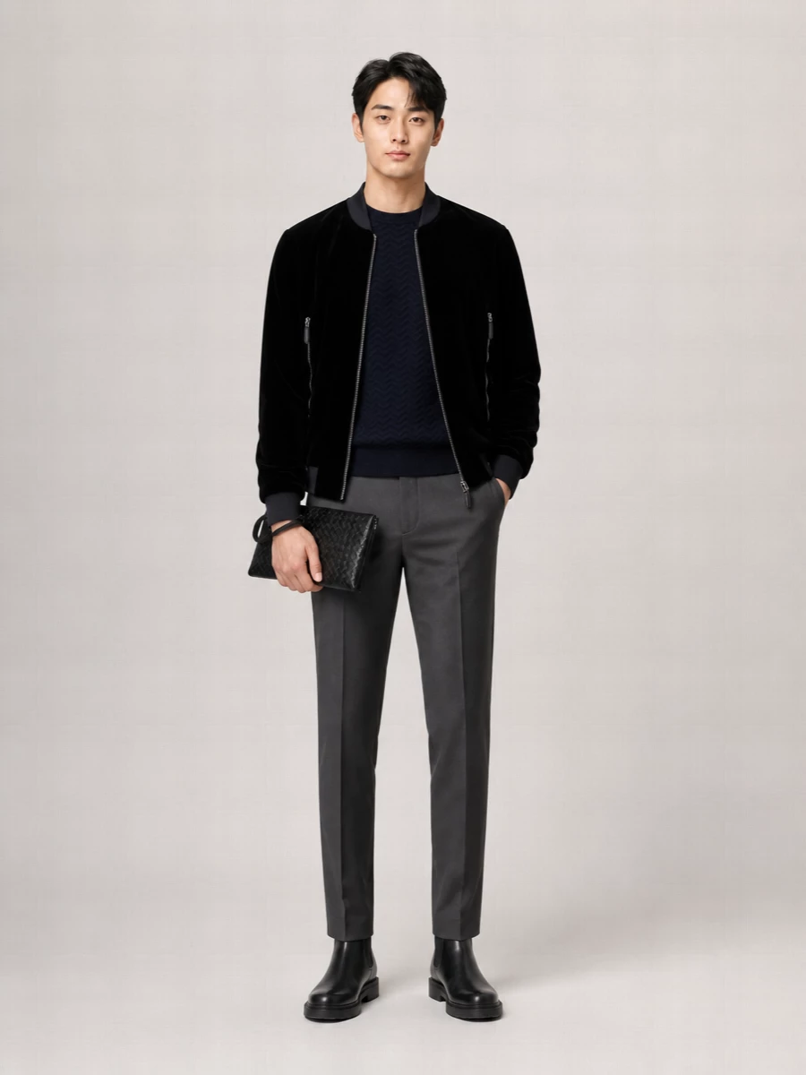 Giorgio Armani Velvet Bomber Jacket