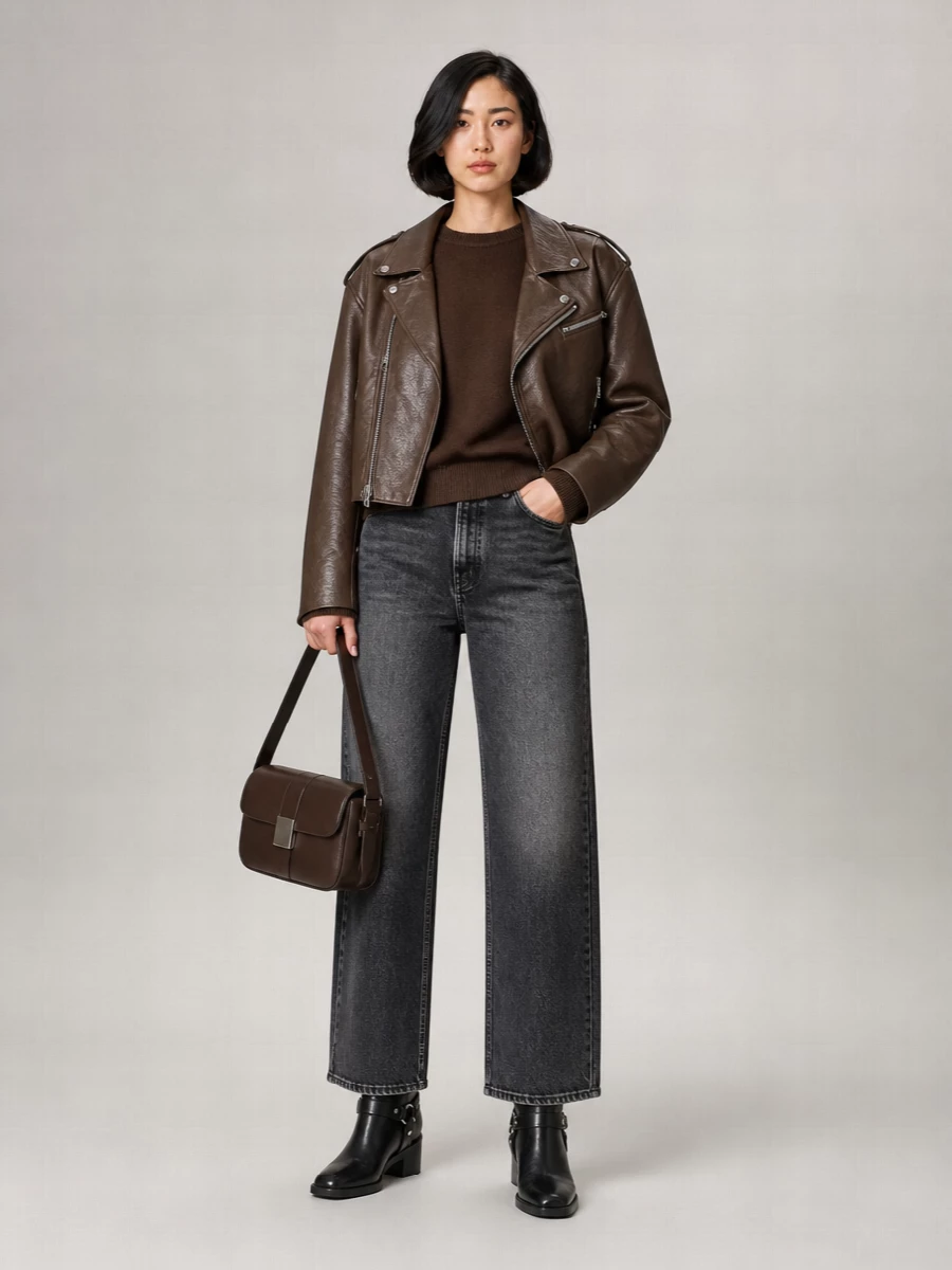The Frankie Shop Cropped Biker Jacket