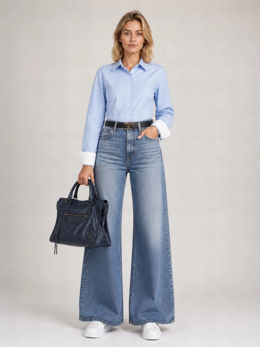 Acne Studios Denim High-Rise Wide-Leg Jeans