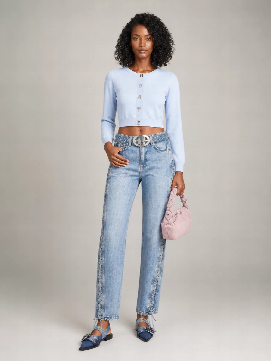 Ganni Bou Small Denim Shoulder Bag