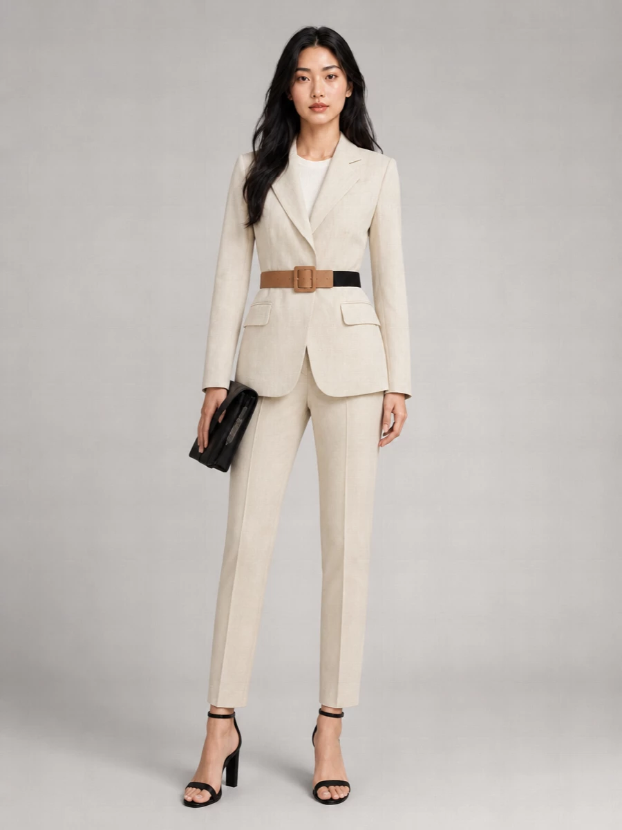 Max Mara Linen Double-Breasted Blazer