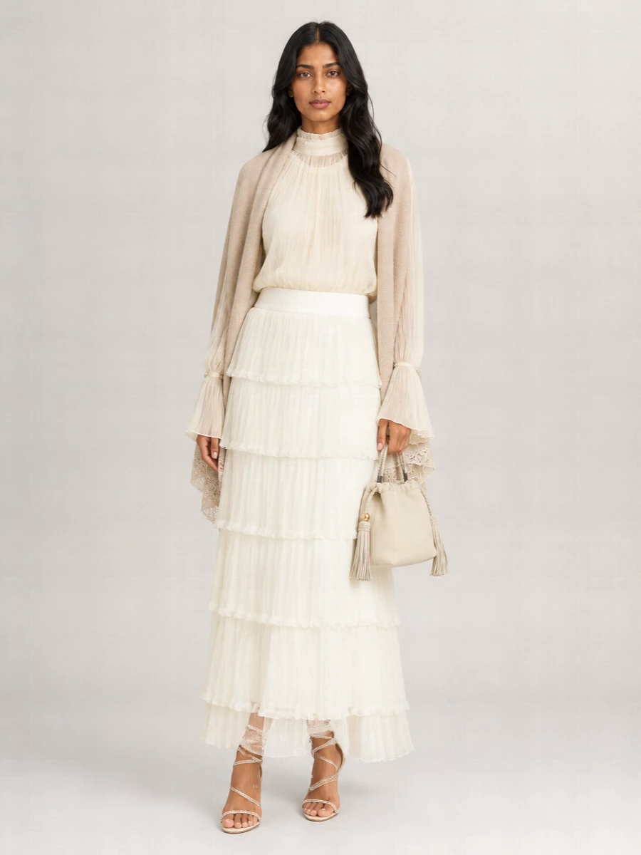 Elisabetta Franchi Ruffled Maxi Skirt