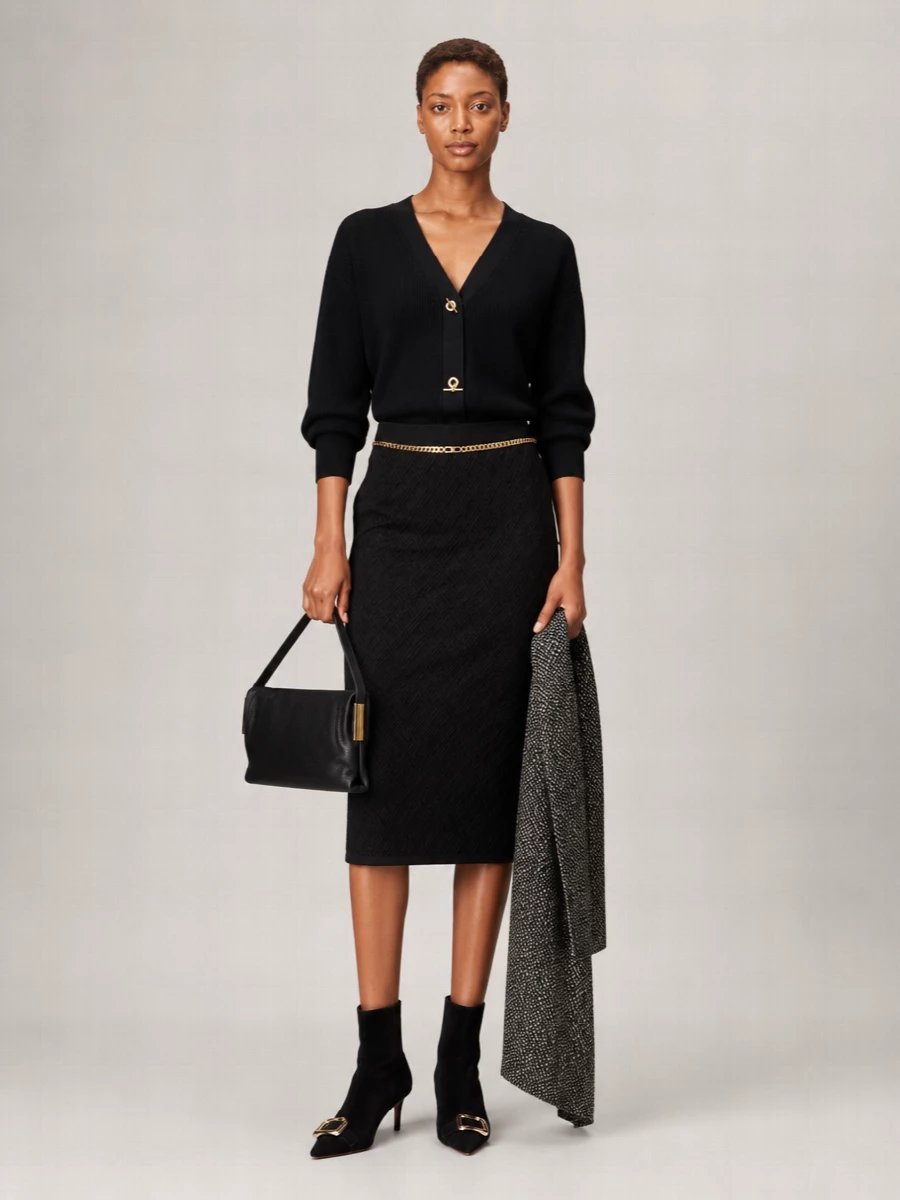 Elisabetta Franchi Ribbed V-Neck Cardigan