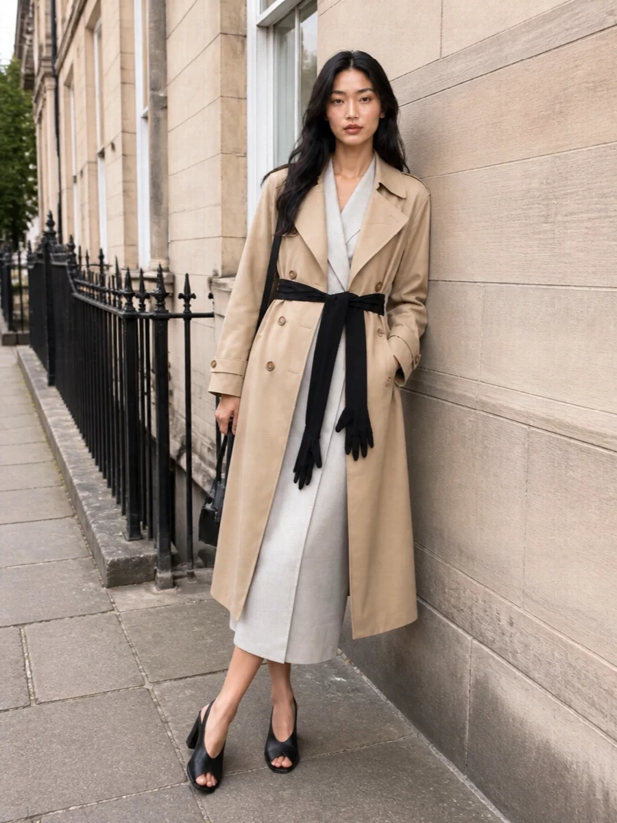 Max mara trench dress margiela coat outfit