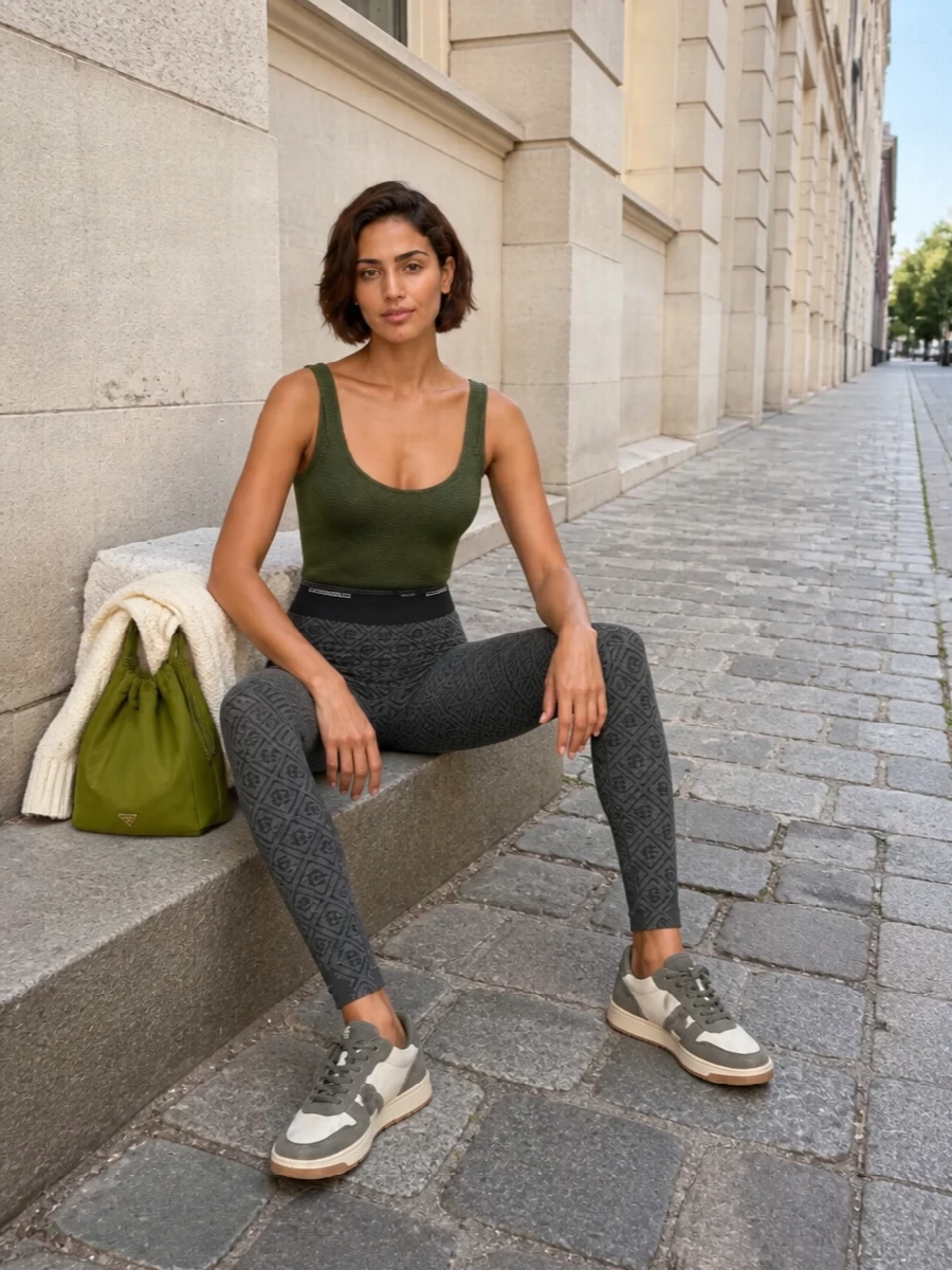 Prada hogan olive athleisure outfit