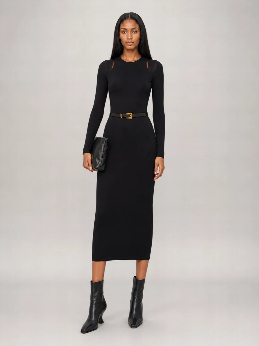Dsquared2 Ribbed Cutout Midi Dress