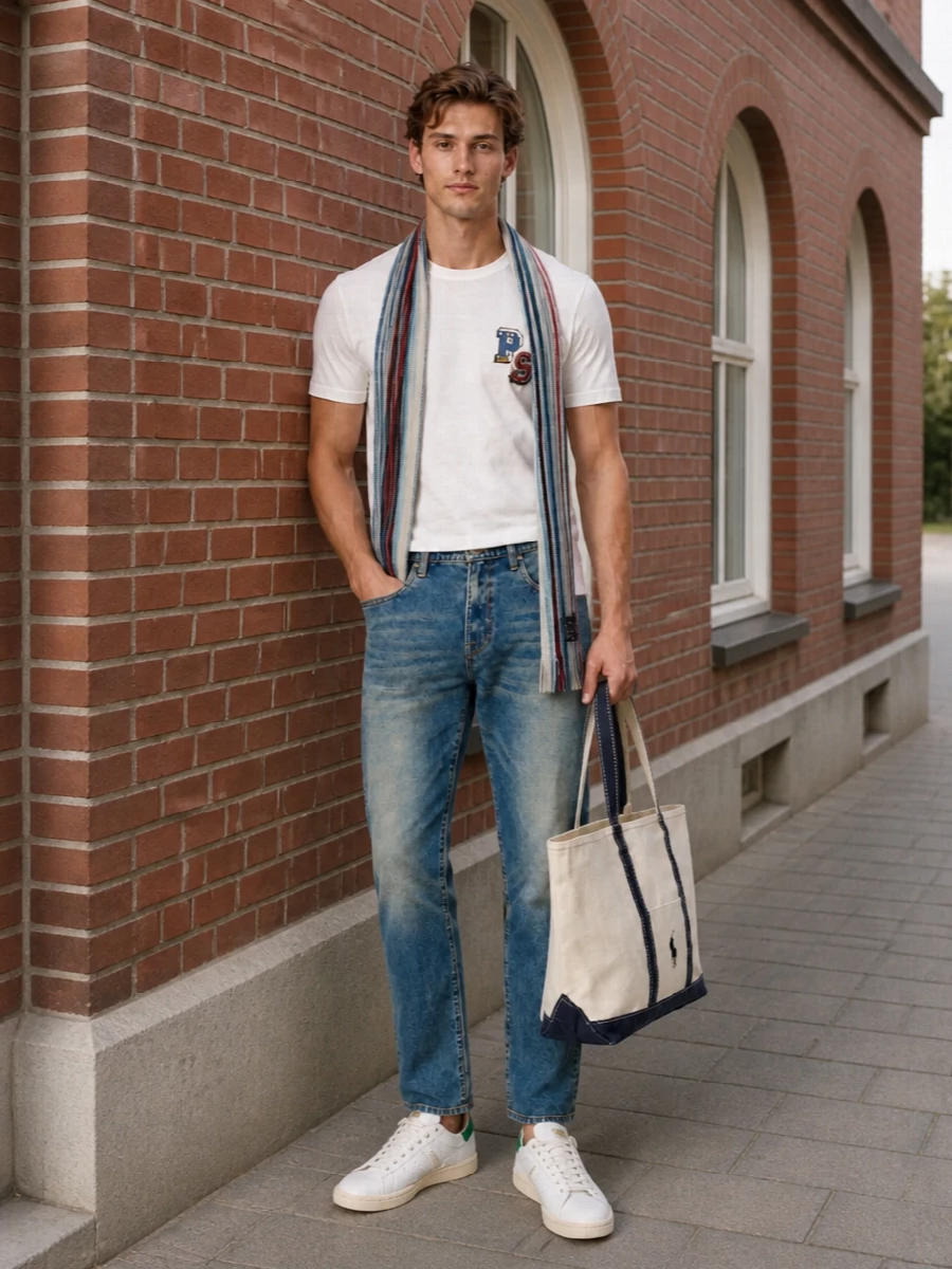 Paul smith varsity tee jeans stan smith sneakers