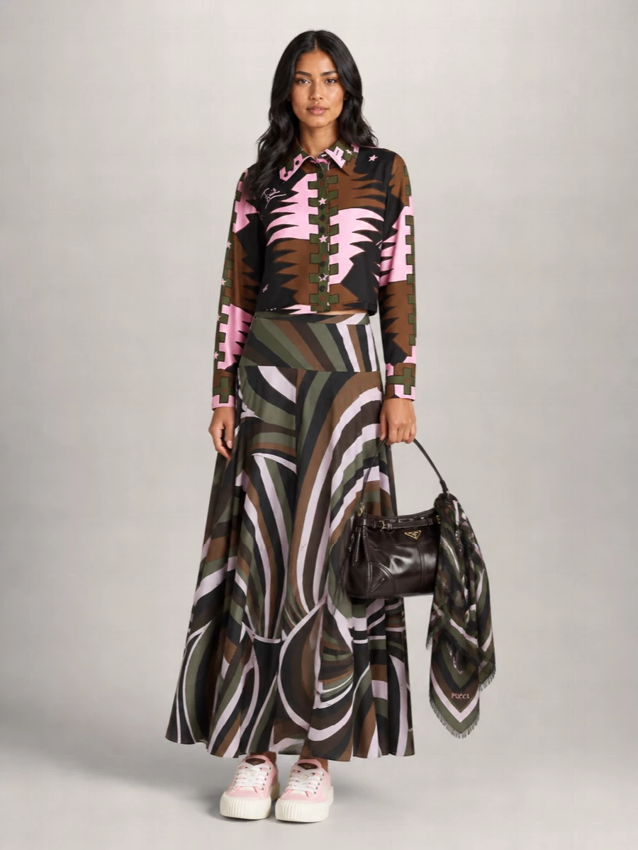 Pucci Silk Printed Cropped Shirt