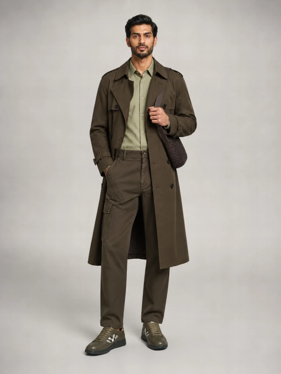 Burberry Organic Cotton Double-Breasted Belted Trench Coat